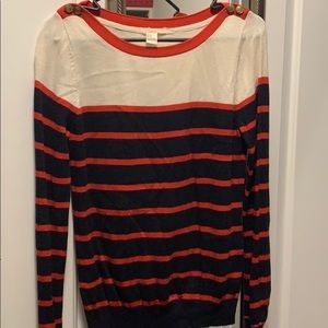 Nautical stripe boat neck sweater